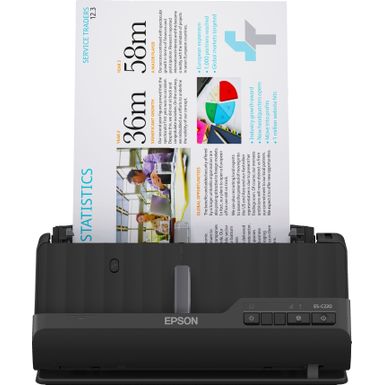 Epson - WorkForce ES-C220 Compact Desktop Document Scanner - Black