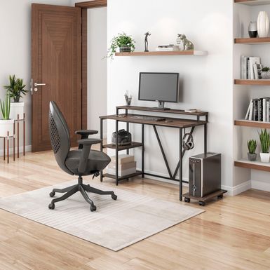 Industrial Writing Desk, Walnut