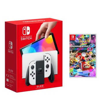 Nintendo - Switch OLED White + Mario Kart 8 BUNDLE