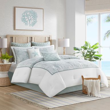 White Maya Bay Comforter Set Cal King