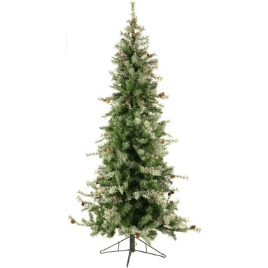 Fraser Hill Farm 9.0' Buffalo Fir Slim Christmas Tree - Multi LED Lights, EZ Connect, Remote