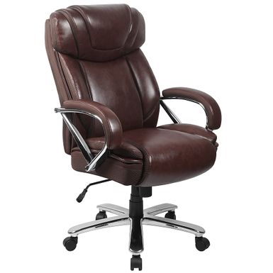 Alamont Home - Hercules Big Tall 500 lb. Rated LeatherSoft Swivel Office Chair w/Extra Wide Seat - Brown