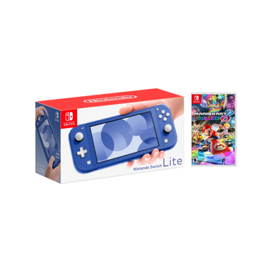 Nintendo Switch Lite Blue + Mario Kart 8 Deluxe Bundle