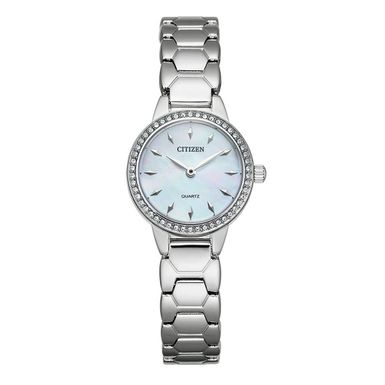 Citizen  - Ladies Quartz Silver Swarovski Stainless Steel Watch Mother-of-Pearl Dial