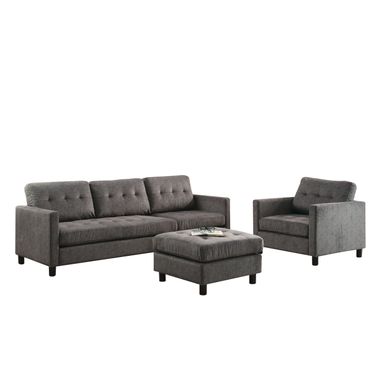 ACME Ceasar Reversible Sofa & Ottoman, Gray Fabric