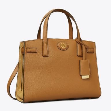 Tory Burch Robinson Pebbled Small Satchel-Tiger'S Eye