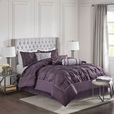 Plum Laurel 7 Piece Tufted Comforter Set Queen