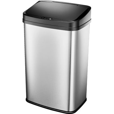 Insignia - 13 Gal. Automatic Trash Can - Stainless Steel