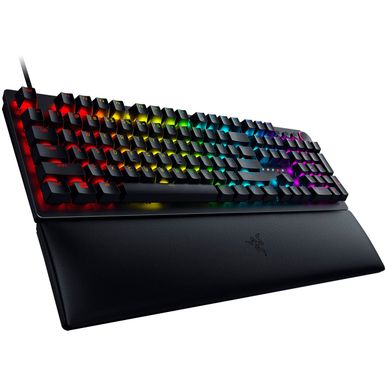 Razer - Huntsman V2 Full Size Wired Optical Purple Clicky Switch Gaming Keyboard with Chroma RGB Backlighting - Black