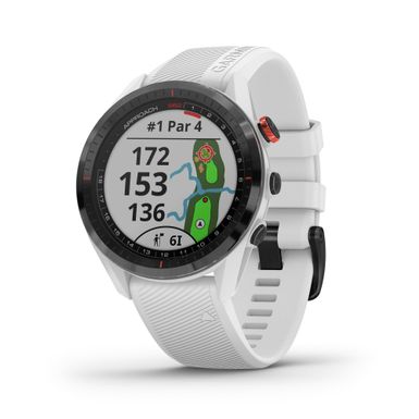 Garmin - Approach S62 Golf Smartwatch Black Bezel w/ White Band