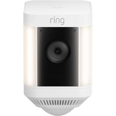 Ring - Spotlight Cam Plus Outdoor/Indoor Wireless 1080p Battery Surveillance Camera - White