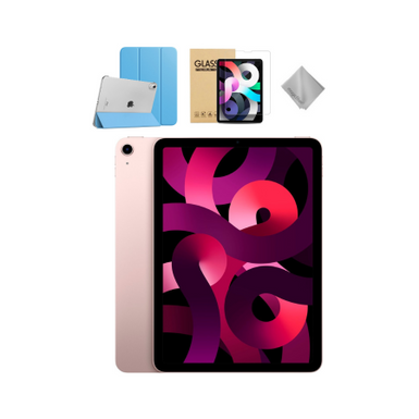 Apple - 10.9-Inch iPad Air - Latest Model - (5th Generation) with Wi-Fi - 64GB - Pink With Blue Case Bundle