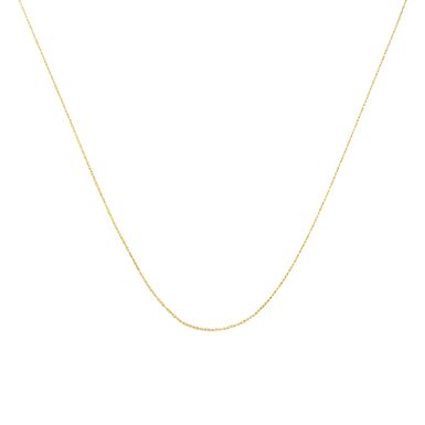 Solid 10K Yellow Gold 0.5mm slim and Dainty Rope Chain Necklace. Unisex Chain - Size 16" Inches