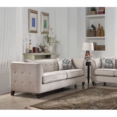 ACME Cyndi Sofa w/2 Pillows, Tan Velvet