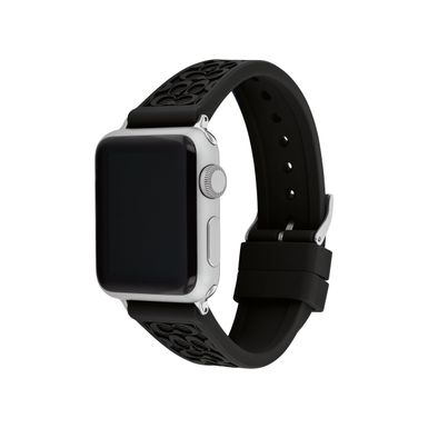 Coach - Black Rubber Apple Watch Strap w/ "C" Logos 38mm & 40mm