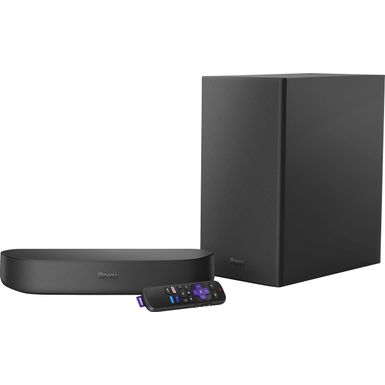 Roku - Streambar Wireless Bass Streaming Media Player with Voice Remote and Subwoofer - Black