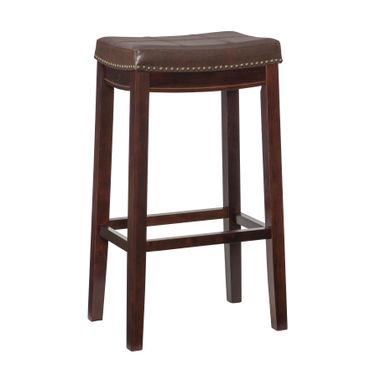 Ansley Backless Upholstered Barstool Brown