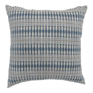 Contemporary Fabric 21" x 21" Throw Pillows in Blue (Set of 2)