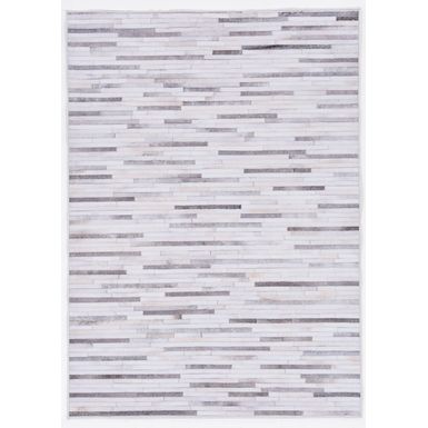 Leona Gray And Ivory 6.7X9.7 Area Rug