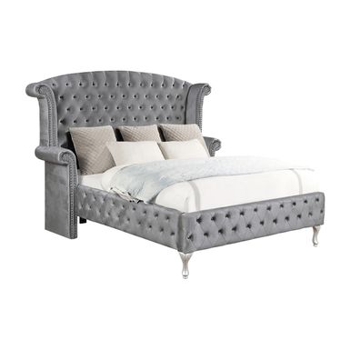 Deanna Queen Tufted Upholstered Bed Grey