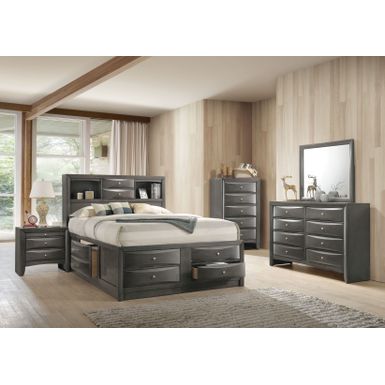 ACME Ireland Full Bed w/Storage, Gray Oak