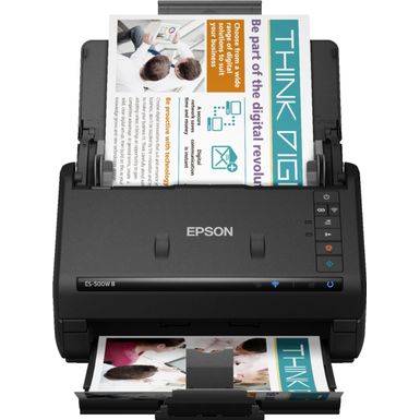 Epson - WorkForce ES-500W II Wireless Duplex Desktop Document Scanner - Black