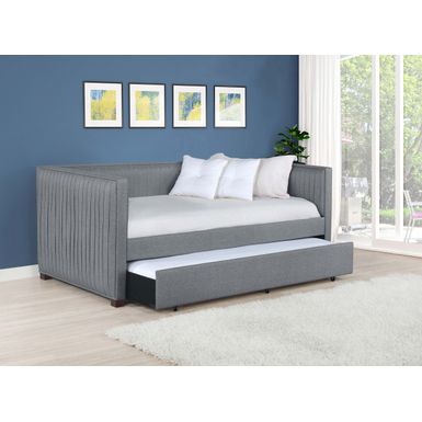 Brodie Upholstered Twin Daybed with Trundle Grey