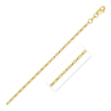 Diamond Cut Fancy Links Pendant Chain in 14k Yellow Gold (1.5mm) (18 Inch)