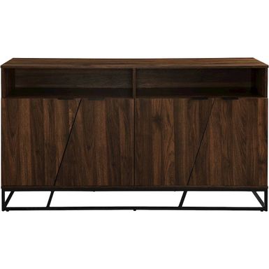 Walker Edison - 58 Contemporary Angled-Door 2-Shelf Sideboard - Dark Walnut