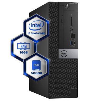 Dell Optiplex 7050 Desktop Computer, Intel i5-6500 (3.2), 16GB DDR4 RAM, 500GB SSD Solid State, Windows 10 Professional (Refurbished)