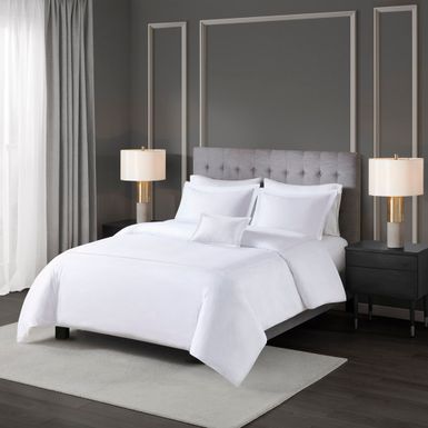 White/White 500 Thread Count Luxury Collection 100% Cotton Sateen Embroidered Comforter Set Full/Queen