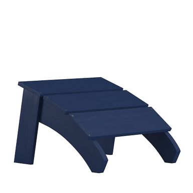 Alamont Home - Sawyer Blue Indoor/Outdoor Poly Resin Adirondack Style Ottoman - Navy