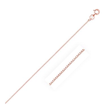 14k Rose Gold Classic Box Chain 0.6mm (18 Inch)