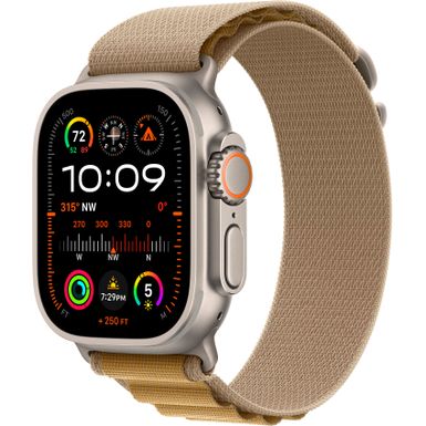 Apple Watch Ultra 2 (GPS+Cellular) 49mm Titanium Case with Tan Alpine Loop - Medium - Natural - (2024)