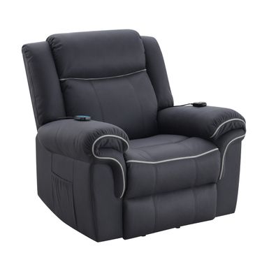 ACME Domana Power Recliner w/Lift & Heating & Massage in Dark Blue Polished Microfiber