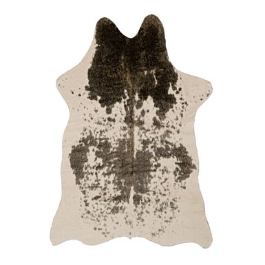 Darragh Faux Cow Hide Brown And White Speckle Area Rug