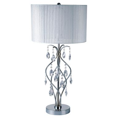 Contemporary Metal 31-inch Table Lamp in White