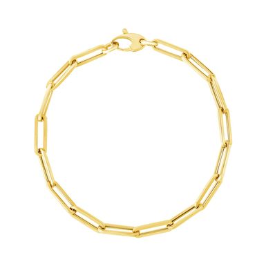 14K Yellow Gold Bold Paperclip Chain Bracelet (7.5 Inch)