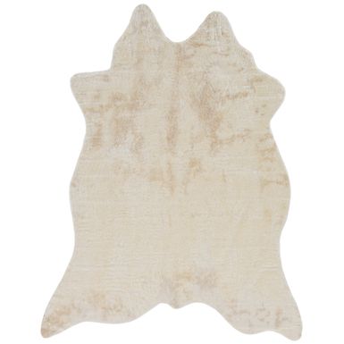 Darragh Faux Cow Hide Ivory Area Rug