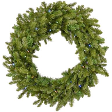 Fraser Hill Farm 36" Grandland Wreath - Multi LED Lights, Battery Box