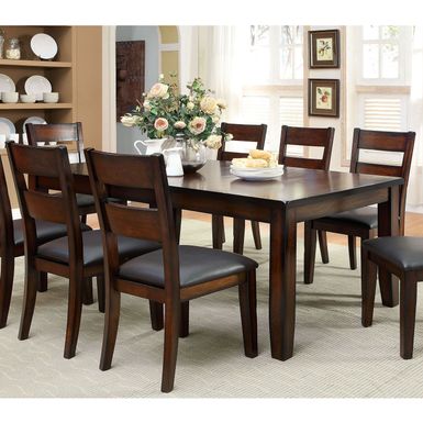 Transitional 7-Piece Solid Wood Dining Set in Dark Cherry