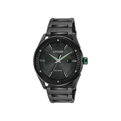 Citizen  - Mens Eco-Drive CTO Black Ion-Plated Watch Black Dial