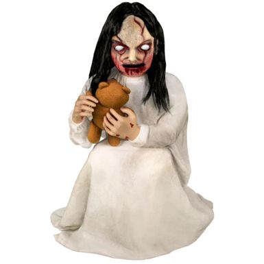 Motion-Activated Lunging Lily the Demonic Zombie Girl by Tekky, Premium Talking Halloween Animatronic, Plug-In or Battery