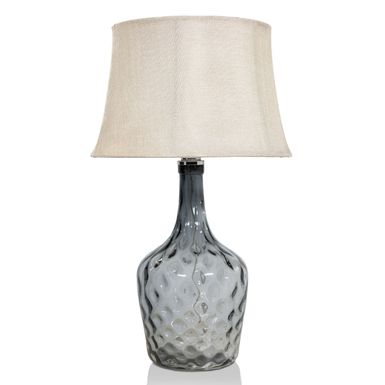 Contemporary Glass Hand Blown Table Lamp in Gray