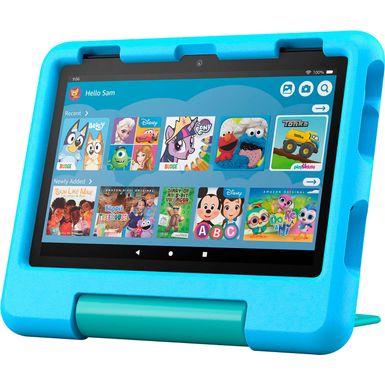 Amazon - Fire HD 8 Kids tablet, ages 3-7  3GB memory, 13-hr battery, 32GB, (2024 release) - Blue