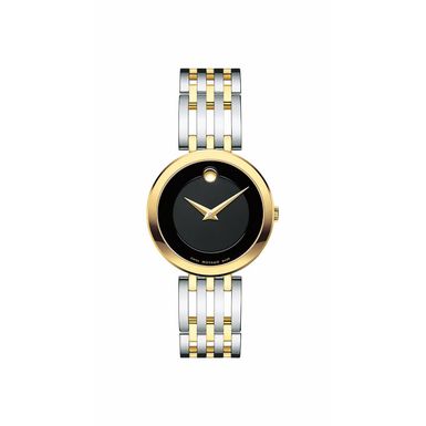 Movado - Ladies Esperanza Two-Tone Stainless Steel Watch Black Dial