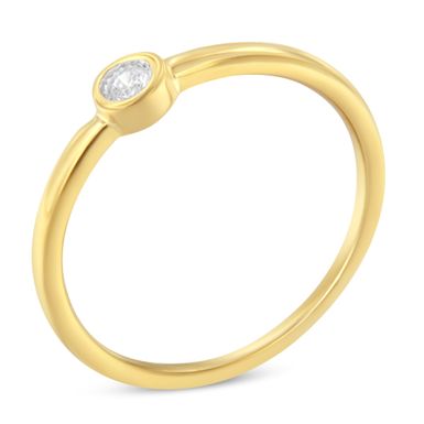 14K Yellow Gold Plated .925 Sterling Silver Miracle Set Diamond Ring (1/20 Cttw, J-K Color, I1-I2 Clarity) - Size 6