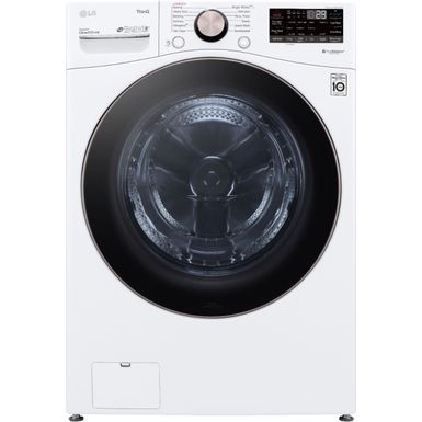 LG - 4.5 Cu. Ft. High-Efficiency Stackable Smart Front Load Washer with Steam and Built-In Intelligence - White