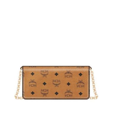 MCM Mini Aren Shoulder Bag in Visetos-Cognac