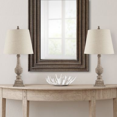 Reclaimed Grey Provencal 29"H Resin Table Lamp Set of 2